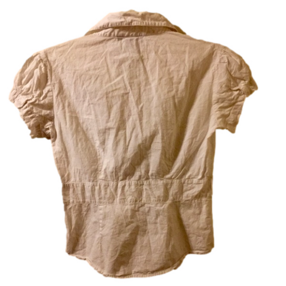 Y2K School Pink Collection White S/S blouse Small - Picture 3 of 5